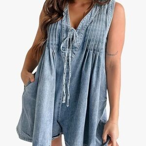 Stylish Blue Denim Romper